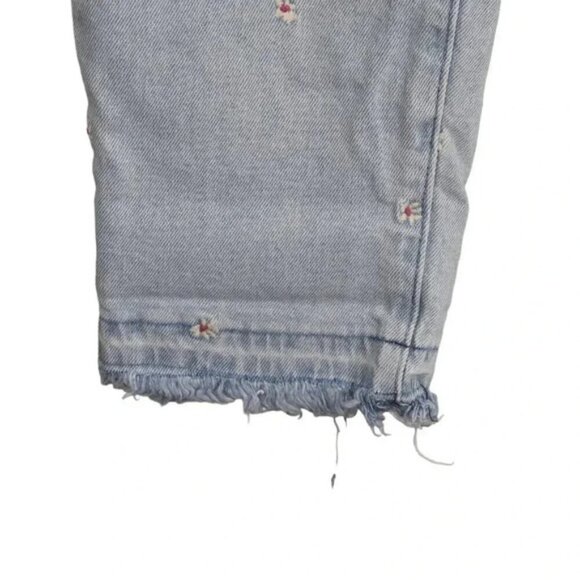 Gap Girlfriend Embroidered Jeans Ankle Light Wash Daisy Flowers Size 2/26 - Picture 5 of 12